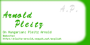 arnold pleitz business card